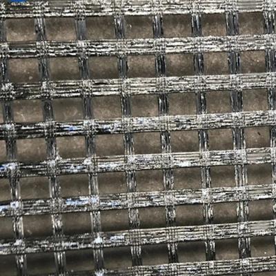 China 50kn/M-200kn/M Self Adhesive Fiberglass Geogrid With Asphalt Coating for sale