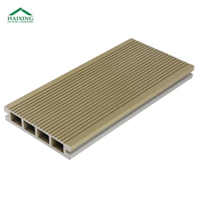 China hot sale 3D wood grain outdoor pool deck bathroom floor coextrusion DIY wpc wooden composite deck warm waterproof Anti-UV for garden floor Te koop