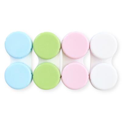 China Muti Color Contact Lens Duplex Color Contact Lens Case Customizable Case Mini Box Easy Carry Plastic Compact Portable Single Boxes for sale