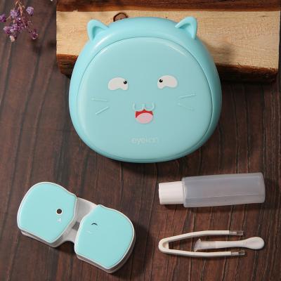 China Cute Cartoon Contact Lenses Box Easy Carrying Cosmetic Case For Eye Color Care Travel Kit Holder Container Plastic Contact Lens Case Te koop