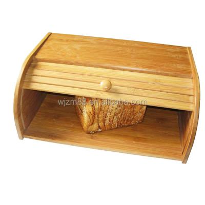 China Sustainable Bamboo Bread Box, Wooden Bread Storage Bin Wholesale for sale