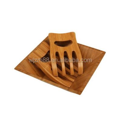 China Sustainable Bamboo Salad Hands, Salad Servers and Mixer Tools Wholesale for sale