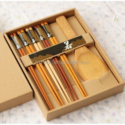 China Sustainable Promotion Packing Bamboo Chopsticks With Spoon Set for sale