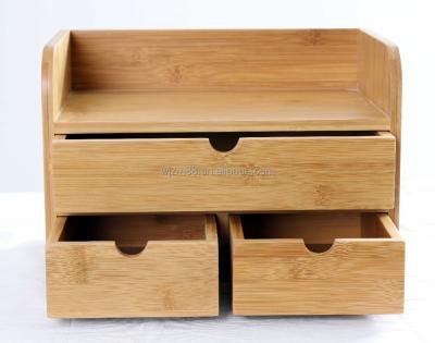 China Wholesales Eco-Friendly Bamboo Box Desktop Bamboo Organizer, Office Multifunctional Stationery Desk Organizer for sale