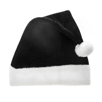 China Christmas Felt Non-woven Cute Santa Hat Plush Velvet Plush Christmas Party Decoration Short Adult Children Gift for sale