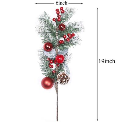 China For Event and Party Decorations Red Berry Stems Artificial Pine Picks for Christmas Tree Decorations for sale