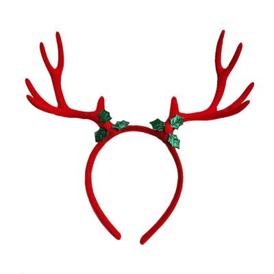 China Cute Polyester China Factory Christmas Reindeer Antlers Cosplay Moose Horns Helmet Reindeer Antlers Headband For Adult Kids for sale