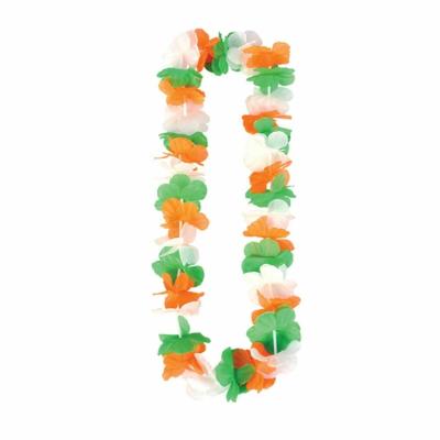 China Polynesian Dance Flag Irish Flower Lei Garland St Polyester Pack 2. Patricks Day Flower Necklace for sale