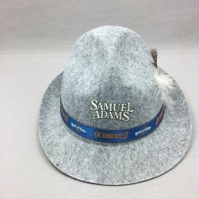 China Samuel Adams Octoberfest Beer Raise felt Stein Gray Feathered Alpine Fedora Hat for sale