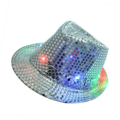 China Glitter Plastic Sequin Fedora Trilby Dance Jazz Hat For Bandit Costume Accessories for sale