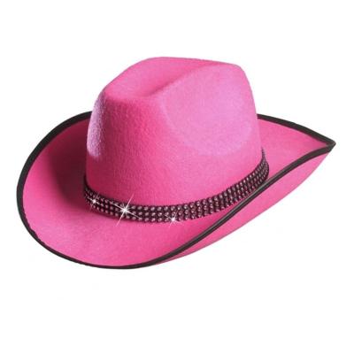 China Hen Party Pink Cowgirl Hat Felt with Diamante Jewels for sale