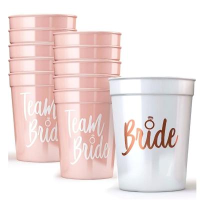 China Bride to be Bride and Team Bride Plastic Party Cups Hen Party Accessory Bachelorette Party Favors for Weddings and Bridal Showers for sale