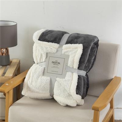 China PORTABLE Customized Soft Printed Flannel Blanket For Shearing Double Blanket Sherpa Blanket For Winter for sale