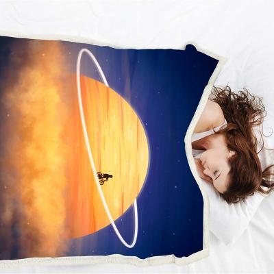 China PORTABLE Custom 3D Printing Sherpa Fleece Bedspread Blanket Soft Bedding Square Blanket Lanket Oversized for sale