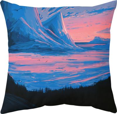 China PORTABLE Custom Design Cushion Cover Mountain Scenery Printing Decorative Pillow Case For Home Living Room Sofa And Bed for sale