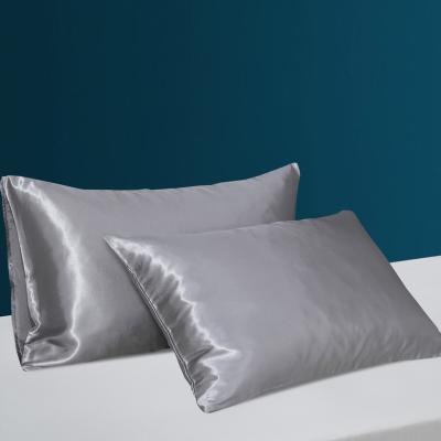 China Anti-Static Feeling Super Soft Cold Silk Pillowcase Luxury Silver Silk Pillowcase for sale