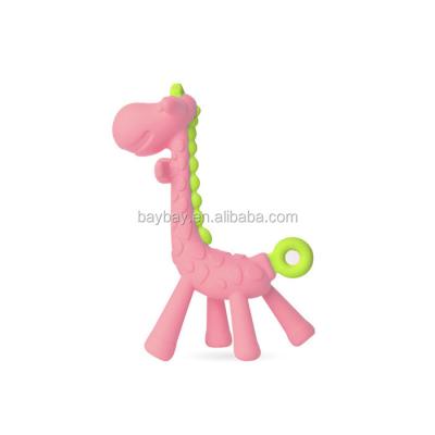 China Soft Baby Toy Custom Silicone Teether Wholesale Animal Teether Deer Trained Teething Toy for sale