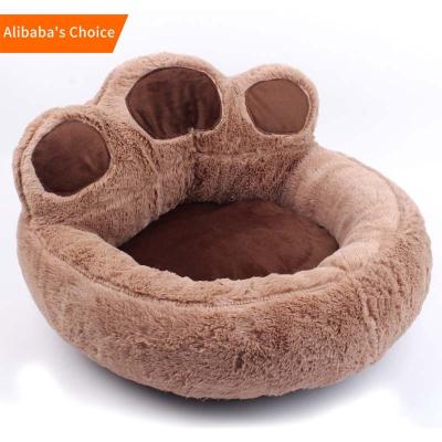 China Gray Donut Long Plush Breathable Folding Sofa Porcelain Pet Sofa Bed Soothing Funny Bear for sale