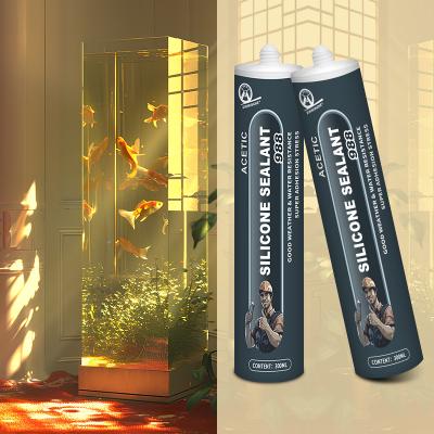 China Acetic GP Sealant Acid Cure Aquarium Colorless Gp Acetic Glass Roof Silicone Sealant for sale