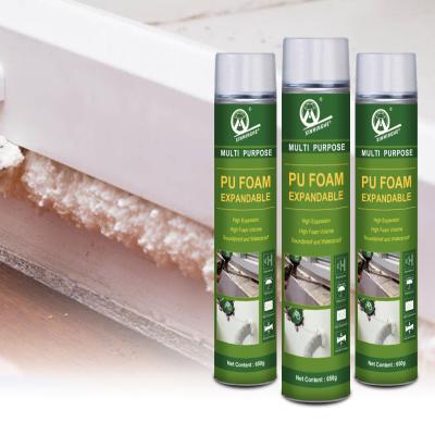 China 900g Gap Filler Caulking Sealing Holes Expanding Structural Thermal White Pu Foam Spray for Sun Roof Construction Usage for sale