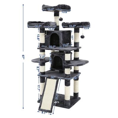 China Sustainable Customized Large Luxury Cat Tree Scratcher Tree For Cats for sale