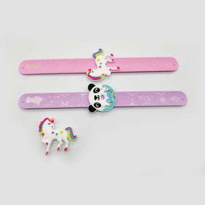 China China Wholesale Bulk Cheap Kids Snap Bracelet Silicone Slap Bracelet With Cartoon for sale