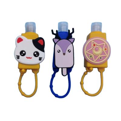 China China 30ML Hand Sanitizer Gel Bottle Silicon Holder Rubber Cartoon 3D Silicone Animal Holder for sale