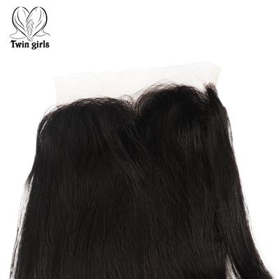 China Black Body Vendor Human Hair Extension Hair Full Virgin Human Hair 100% Swiss 4*4 Lace Closure Stock Indian Natural Wavy Hair Closure for sale