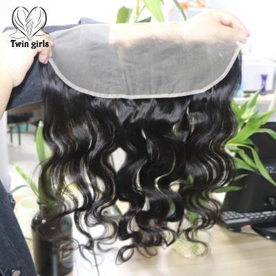 China 100% Frontal 100% Human Hair Water Wave Body Wave Closure Human Hair 13*4 Wave Frontal Wavy Transparent Raw Swiss Lace Body Hair Body Hair Closure for sale