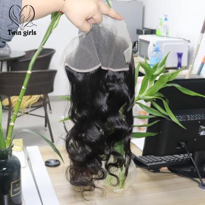 China 100% Hair Water Wave Wholesale Lace Frontal Closure Body Hair Wavy Closure Big 13*4 Swiss Clear Current Wavy Transparent Body Lace Frontal for sale