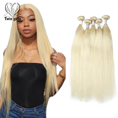 China Wholesale New Arrival Silky Straight Blonde Hair 613 Fast Shipping Unprocessed Virgin Hair 613 Color Brazilian Straight Blonde Hair Weave Bundles for sale