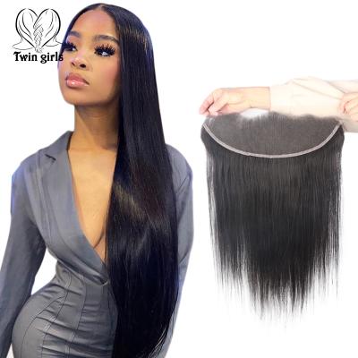 China Wholesale Top Quality Silky Straight Knot Frontal Bleach Grade Lace Frontal Straight Wave Cuticle Aligned Hair Hd Headband for sale