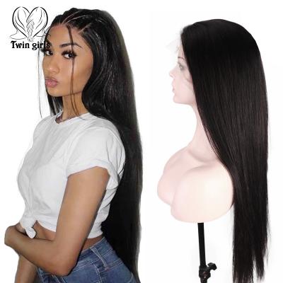 China Factory Wholesale Real Silky Straight Real Lace Front Women's Human Hair Wigs For Girls Wave Hair Straight Wig Girls Unprocessed Natural Black Bone for sale