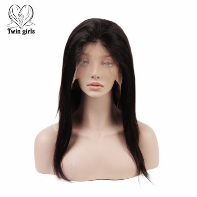 China Wholesale Silky Straight Wave 24 Leads Silky Natural Black Color 150 Density Straight Hair Natural Hairline Full Lace Wigs With Baby Hair for sale