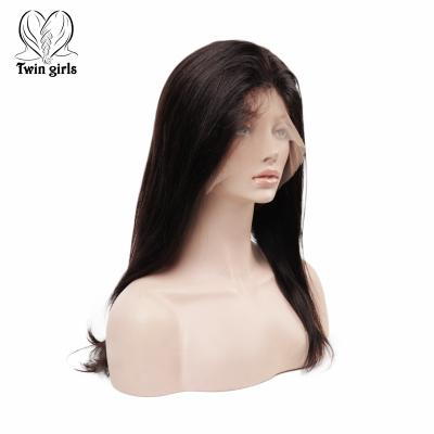 China Hot Selling 10A Grade 150 Density Virgin Hair HD Full Lace Natural Wave Hairline Silky Straight Closure Wig With Baby Hair For Wholesale for sale