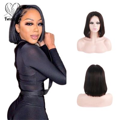 China Hot Sale Silky Straight Wave 8inch 10inch 12inch Short Lead Hair Glueless Wig With Bangs, Lead Wigs Hair for sale