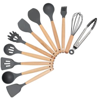 China Traditional Cooking Dishware Tool Kit Silicone Premium Utensils Set Non-Stick Turner Shovel Tongs Spatula Soup Spoon Kitchen Tool for sale