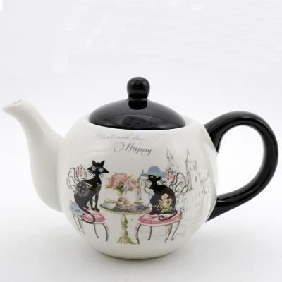 China 2021 Wholesale European Design Country OEM and ODM Factory Kitchenware Teapot 950ml Ceramic Teapot 950ml for sale