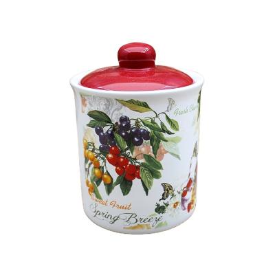 China 2021 Viable Ceramic Cookie Jar Kitchenware Porcelain Canister Set for sale