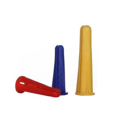 China Installation New arrival expansion drywall anchors 20*5mm colourful conical plastic anchors for sale