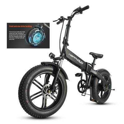 China Aluminum Alloy Good Quality Folding Long Range 20Inch Tire Electric Fat Bike Electric Bicycle Ebike For Adults for sale