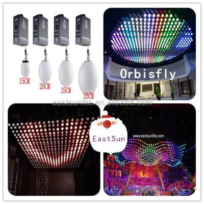 China Kinetic Christmas RGB Orbisfly Colorful DMX 512 Led Kinetic Ball Light System ES-L28 for sale