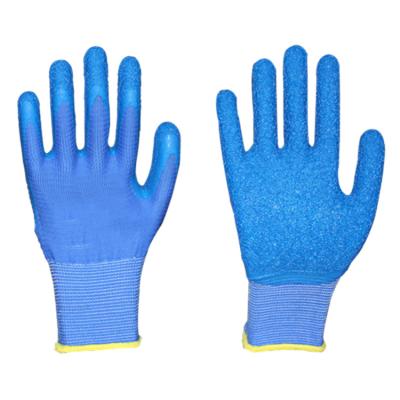 China Construction Latex Coated Leather Cotton Knitted Hand Gloves For Working Safety for sale