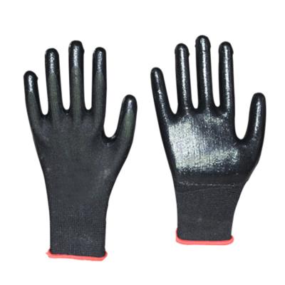 China Construction Factory Wholesale Wear Resistant Polyester Nitrile Coated Gloves for sale