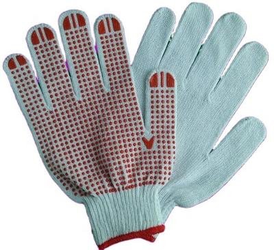 China Hands Protection For Working Wholesale Cheap Wholesale High Quality Knitted Gardening Gloves Cloth PVC Dotted White Cotton Gloves for sale