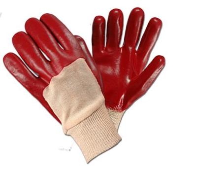 China Construction Cheap Price Men Waterproof Sewn Work Leather Cotton PVC Gloves for sale