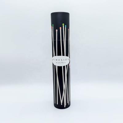 China Custom Household Candles Box Matches Logo Size Black Matches In The Fireplace Square Extra Long Cylinder Matches for sale