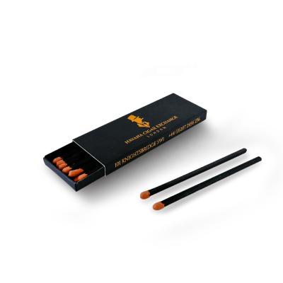 China Promotion / Hotel / Advertising / Lighting Black Stick Box Security Matches Wooden Match Customized Box Matches for sale