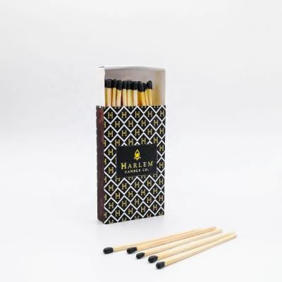 China Hot black foil or cmyk printing color custom matches colored match sticks long sticks promotional safety matches for sale