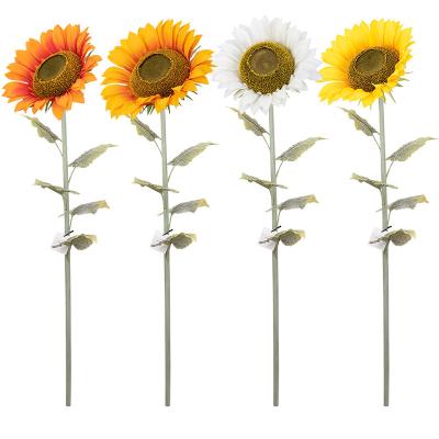 China Long Stem Silk Fake Flower Artificial Flower Fake Flower Sunflower Arrangement Summer Home Wedding Garden Birthday Party Decor for sale